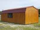 14x28 Dutch Garage with Rustic Cedar Siding and Red Metal roofing